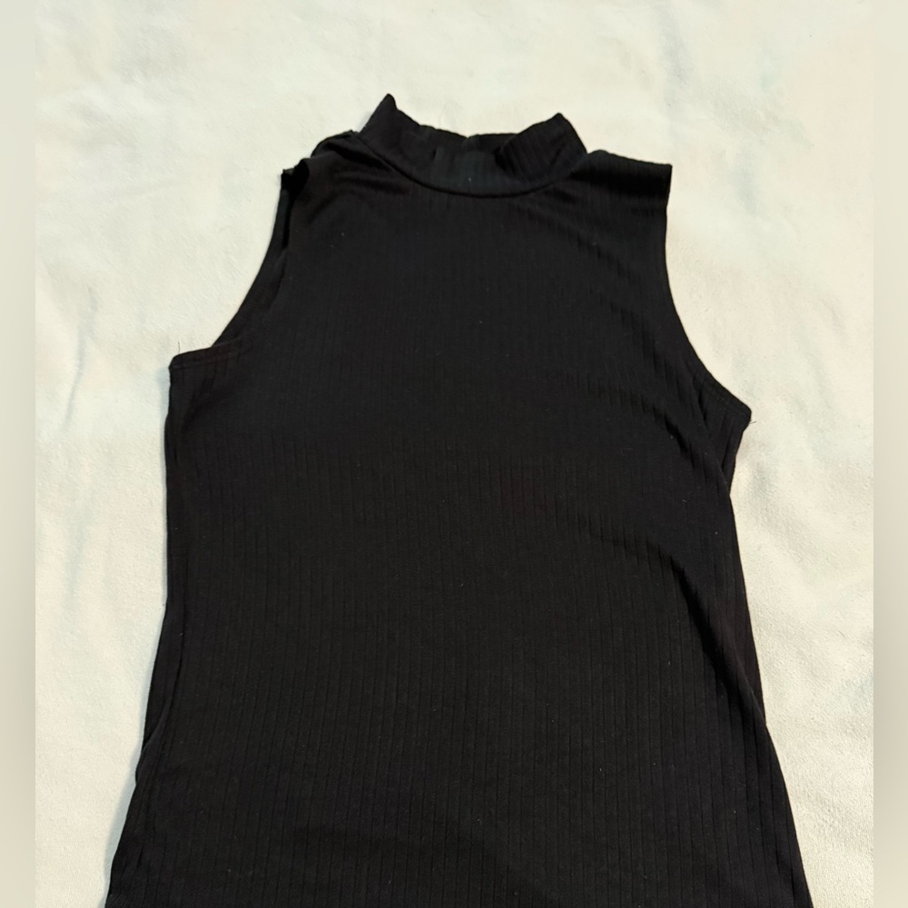 One Step Ahead Black Sleeveless Tank